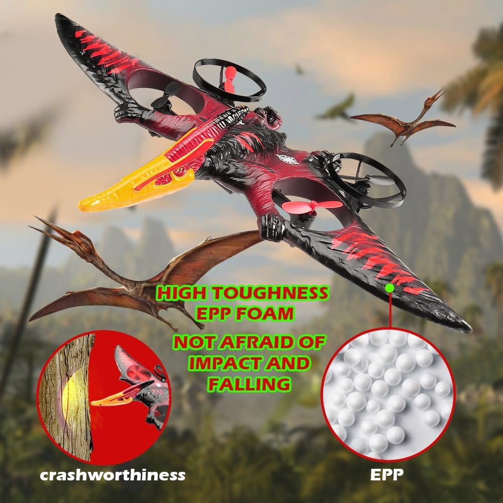 Roofworld Dragon RC Plane, 2.4G 6-Axis Gyro EPP Foam Aircraft, Red
