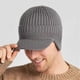 thumbnail image 2 of Gorro de punto elástico y cálido con protección para las orejas para otoño e invierno, color negro, con forro polar incluido, 2 of 5