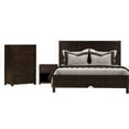 thumbnail image 2 of 3 Pieces Bedroom Furniture Set, Classic Full Size Platform Bed Frame with Headboard Set of 3 Wooden Furniture Set with Full Bed Frame + Nightstand + 5 Drawer Chest, Rich Brown, 2 of 7