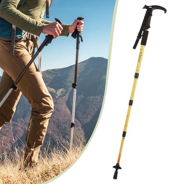 Bastones de trekking para senderismo, accesorios ligeros para todo terreno, senderismo y acampada. oro