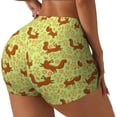 thumbnail image 2 of Sigee Floral Squirrel Print Women's High Waist Workout Shorts - Squat Proof, Tummy Control, Yoga and Gym Activewear-X-Large, 2 of 9