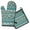 Teal Geometric Boho, variant on Teal Geometric Boho Pattern Kitchen Oven Mitt and Pot Holder Sets 2 Pcs for Baking, Cooking and Grilling, Heat Resistant Up To 392 °F