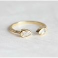 thumbnail image 6 of HeartsAndYou 1ct Pear Cut Moissanite Engagement Ring for Women Bezel Set Open 18k Yellow Gold Over Silver, 6 of 7