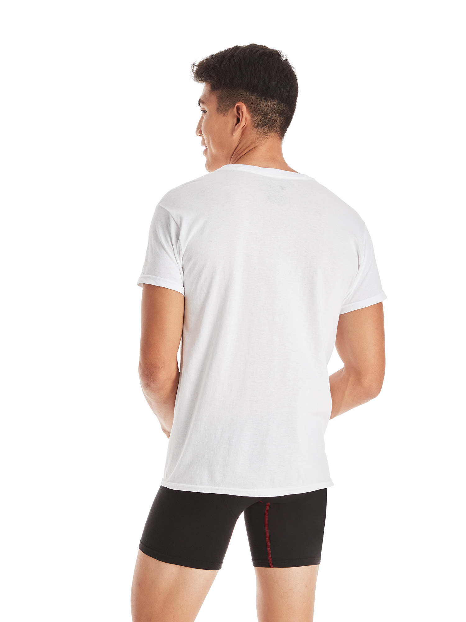 Hanes Men's White Crew T-Shirt Undershirts, 3 Pack - image 4 of 9