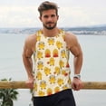 thumbnail image 6 of Lsque Cute Chicken Pattern Mens Tank Tops Muscle Athletic Quick Dry Sleeveless Workout Fitness T Shirts Beach Tank Top, Loose-fit Sleeveless Shirt for Men-X-Large, 6 of 7