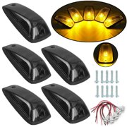 5PCS LED Cab Roof Marker Running Lights Kit Smoked Amber Driving For Most Trucks