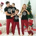 thumbnail image 3 of Pijamas familiares a juego de Navidad, conjunto de pijamas negros de copo de nieve, Feliz Navidad, 3 of 4