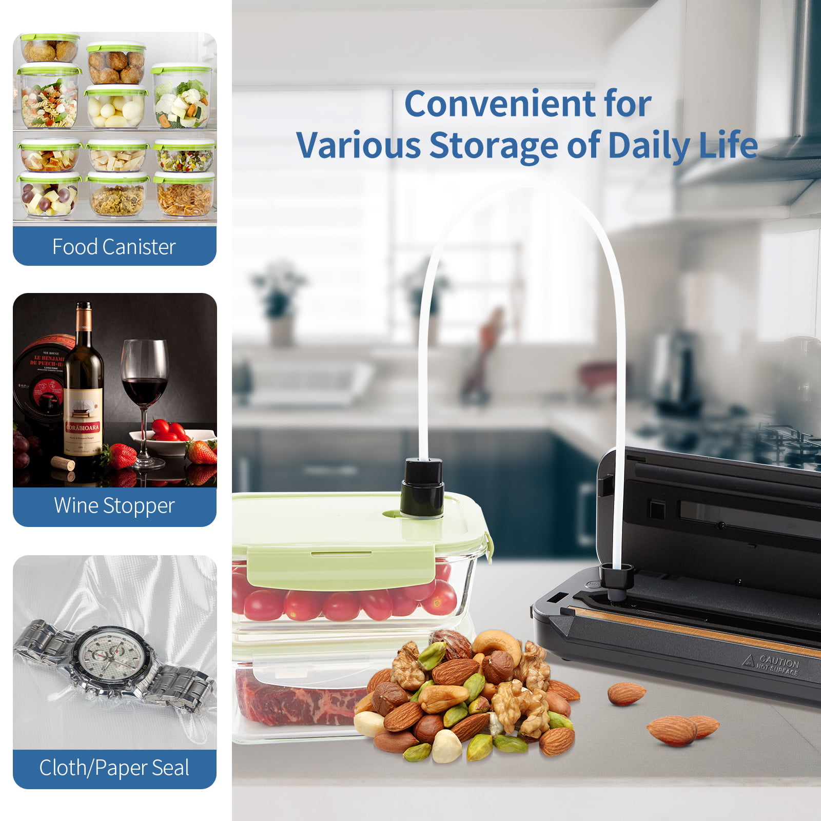 INKBIRD Food Storage Vacuum Seal Plastic Containers 3-PC Set Sealer Machine  Lid
