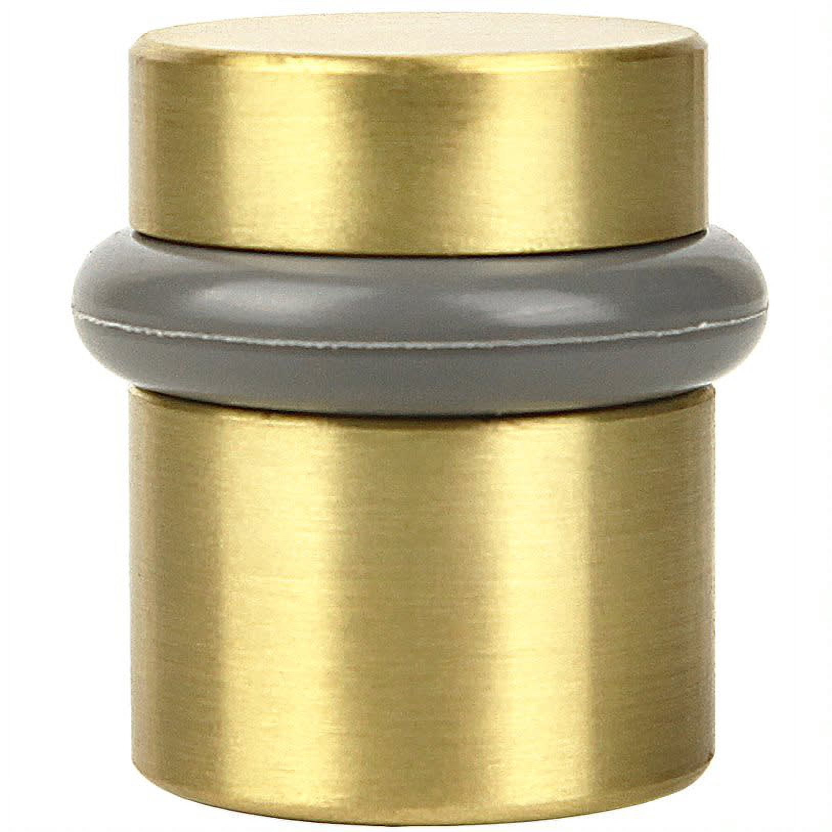 Design House 2-Pack Modern Cylindrical Floor Mounted Door Stops with Rubber Bumper, Satin Brass
