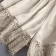 thumbnail image 3 of JINMGG Shorts for Women Clearance $5 Women V-Neck Eyelash Silk Lace Stain Camisole Pajamas Bowknot Shorts Set Beige S, 3 of 9