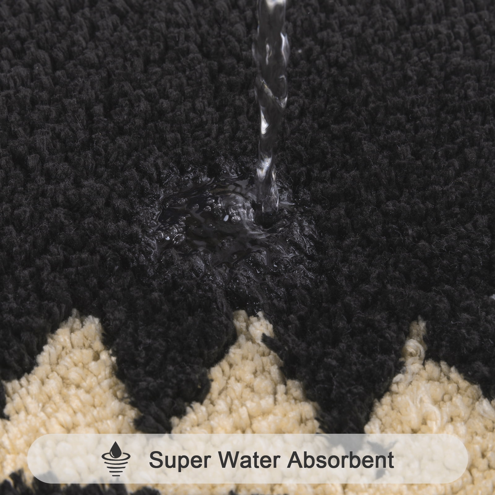 Bathroom Rugs Sets 4 Piece with Toilet Lid Cover, Non Slip Bathroom Mats Extra Soft Bath Rugs Absorbent Shaggy Rugs Perfect Plush Mats U-Shaped Toilet Rug and Toilet Cover