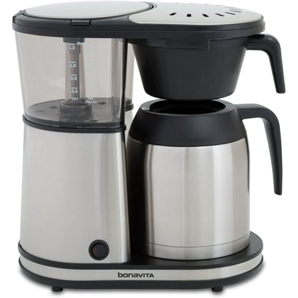 Connoisseur 8-Cup One-Touch Coffee Maker Featuring Hanging Filter Basket and Thermal Carafe, BV1901TS