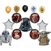 Star Wars Birthday Party Supplies Balloon Bouquet Decorations with Baby Yoda, R2D2 and Darth Vader Jumbo Balloons