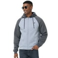 thumbnail image 6 of Pdbokew Hoodies for Men Heavyweight Fleece Sweatshirt - Full Zip Up Fleece Jacket Lightgrey/Grey 2XL, 6 of 7