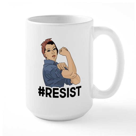 CafePress - Rosie The Riveter Resis - 15 oz Ceramic Large White Novelty Mug