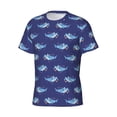 thumbnail image 5 of Vsdgher Party Shark Cute Print Men's Dry Fit Mesh Athletic Shirts Moisture Wicking Tennis T-Shirt Tops, 5 of 9