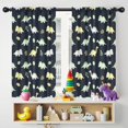 thumbnail image 5 of Blackout Kids Curtains,DarkBlue Cartoon Dinosaurs Leaves Pattern Childrens Insulated Curtains Set Of 2,Bedroom Essentials,Toddler Room Decor 42"x54", 5 of 5