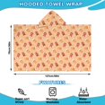 thumbnail image 2 of Orange Christmas Gingerbread Man Pattern Hooded Bath Towel，50"x30" for Ages 3 To 12 Kids, Quick Dry Lightweight Soft Microfiber Hood Beach Towel Cover Up for Kids, 2 of 7