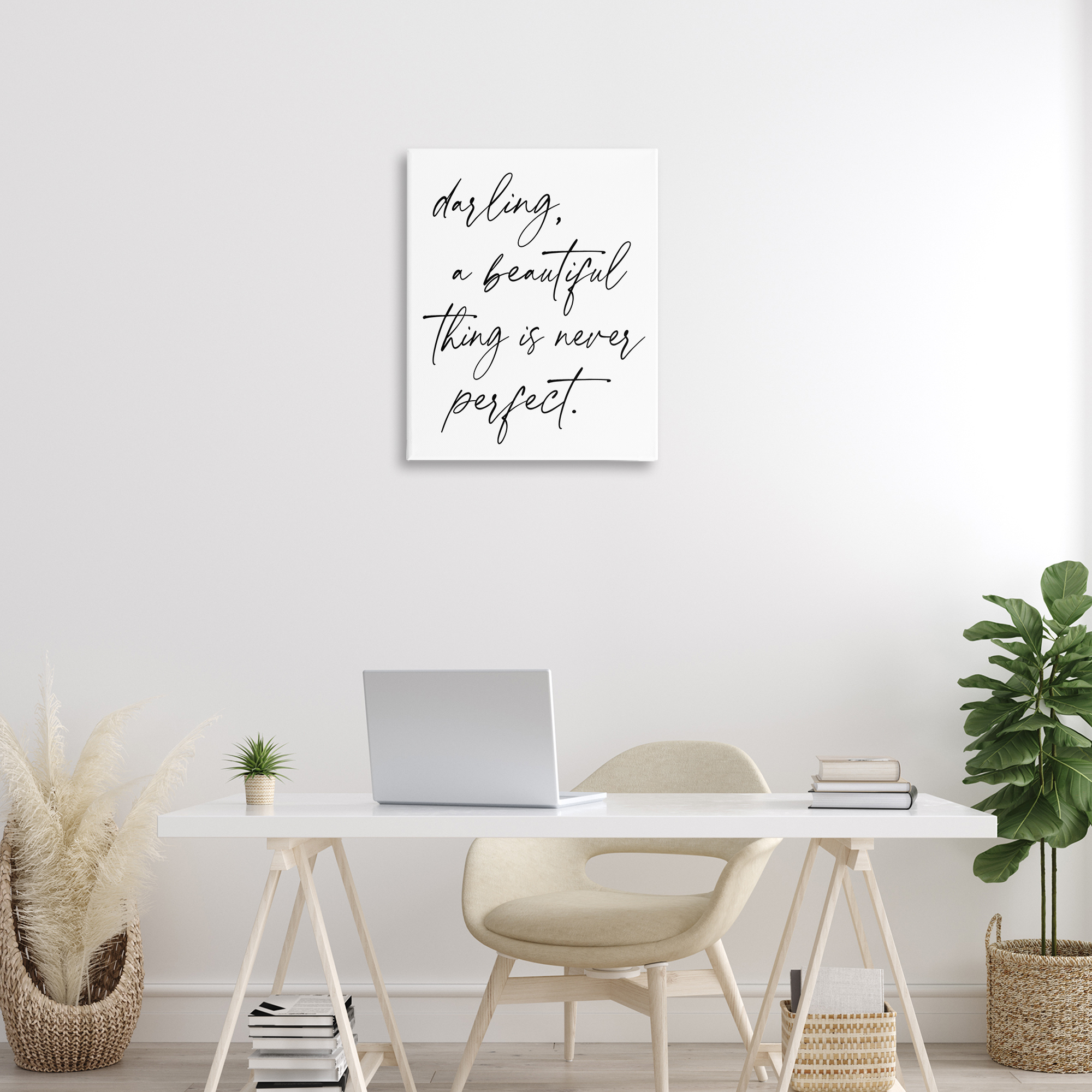 A Beautiful Thing Is Never Perfect Canvas Wall Art, design by Lettered and Lined