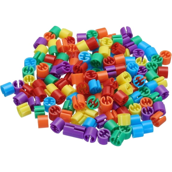 Clothes Hanger Markers Blank Tags Fit 3.5mm Rod for Garment Color Coding Red/Green/Yellow/Blue/Purple/Orange, 150pcs