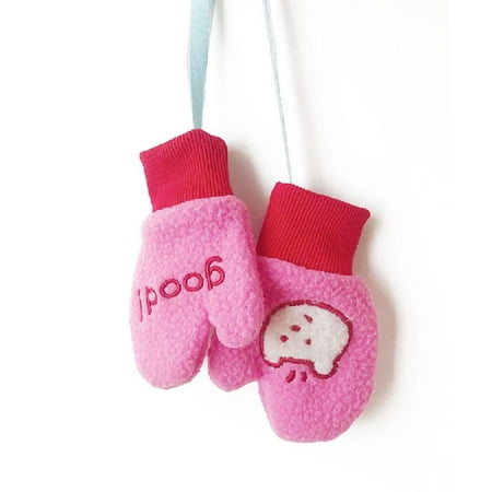 

Plush Bear Gloves with String Furry Toddler Glove Cartoon Animal Mittens Full FInger Winter Outdoor Gloves for Women