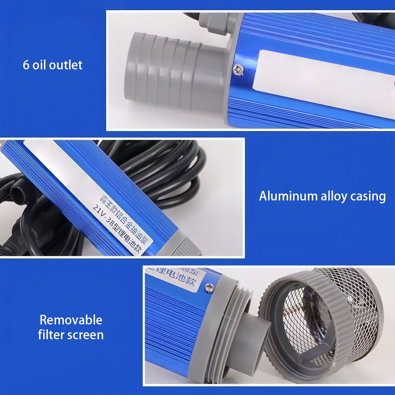 Double Purpose Electric Transfer Pumps High Efficiency Easy Carry Designs Oil Water Pumping Easy to Use for & Water