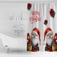 thumbnail image 4 of Extra Long Shower Curtain 72x96 Inch, Christmas Shower Curtain Waterproof Bathroom Decor Xmas Gnomes Red Botanical Red Green Fabric Bath Curtain Set Accessories with Hooks, 4 of 6