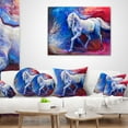 thumbnail image 4 of Designart Blue Horse - Animal Throw Pillow - 18x18, 4 of 5