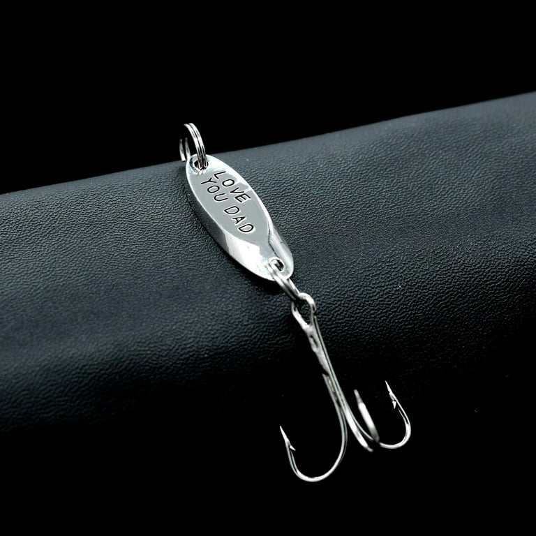 dad in 2 fish hooks Uloveido Love You DAD Treble Fishhooks Fishing Circle Hooks with Gift Box  for Men Husband Dad Christmas New Year Gift (Love You DAD with Fish)