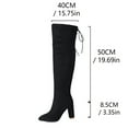 thumbnail image 5 of PiGOGI Sequin Knee High Boots for Women - Thick Heel Side Zipper Fall Winter Fashion Party Glitter Boots Black 36, 5 of 6