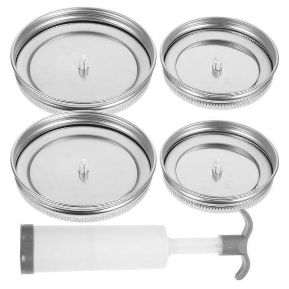 Worgeous Vacuum Seal Lid Vacuum Sealer Kit For Jars - Silver Stainless Steel