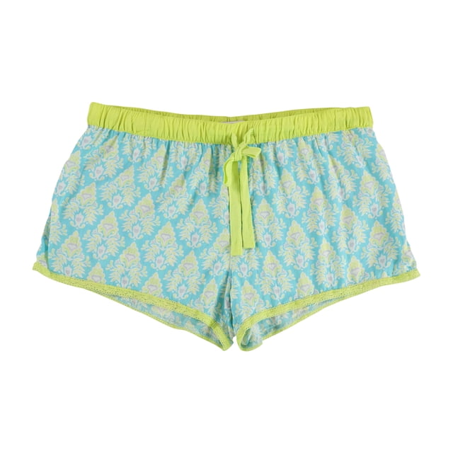 Lounge Affair Womens Paisley Pajama Shorts, turquoise, M
