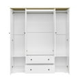 thumbnail image 6 of Euroco 68.5" 4-Door Armoire with Drawers and Shelves, Wood Wardrobe Closet, White, 6 of 9