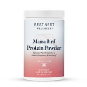 Mama Bird Organic Protein Powder, Complete Vegan Hemp & Pea Plant Protein for Prenatal and Postnatal Recovery, Vanilla, 12.6 oz, Best Nest Wellness