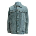 thumbnail image 3 of Maoxin Jackets for Men Vintage Motorcycle Solid Color Button Pocket Long Sleeved Denim Jacket Casual Jackets for Men Light Blue S, 3 of 6