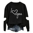 thumbnail image 7 of Caywon Women's Crew Neck Valentine's Day Printed Sweatshirt,Long Sleeve Pullover No Hood Casual Top Solid Color Fashionable Daily Outfit, 7 of 7
