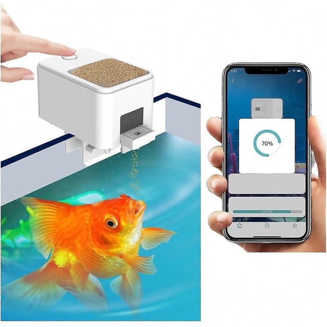 Automatic Fish Feeder WiFi Automatic Fish Feeder, Automatic Fish Feeder with Intelligent Aquarium Timer, Aquarium Food Dispenser with Control