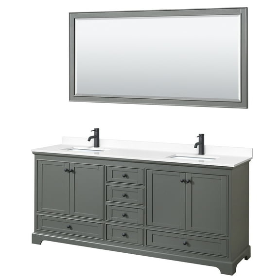 Wyndham Collection Wcs202080d-Vca-M70 Deborah 80" Free Standing Double Basin Vanity Set -