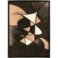 thumbnail image 2 of Handcraft Rugs-Modern Contemporary Living Room Rugs-Abstract Carpet with Round/Oval Swirls Pattern-Shed free Chocolate Brown/Black/Ivory/Beige5x7 feet, 2 of 6