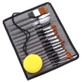 thumbnail image 1 of Juego de 18 pinceles de pintura para artistas, bolsa con raspador, pincel de acuarela, bolígraf Abanopi  Pinceles, 1 of 7