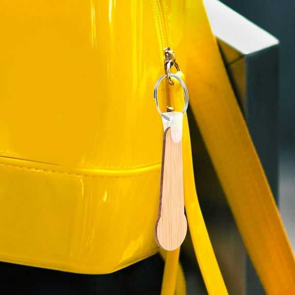 VORCOOL Holder Keychain for Cart Key Trolley Cart Token Bamboo Khaki 6pcs