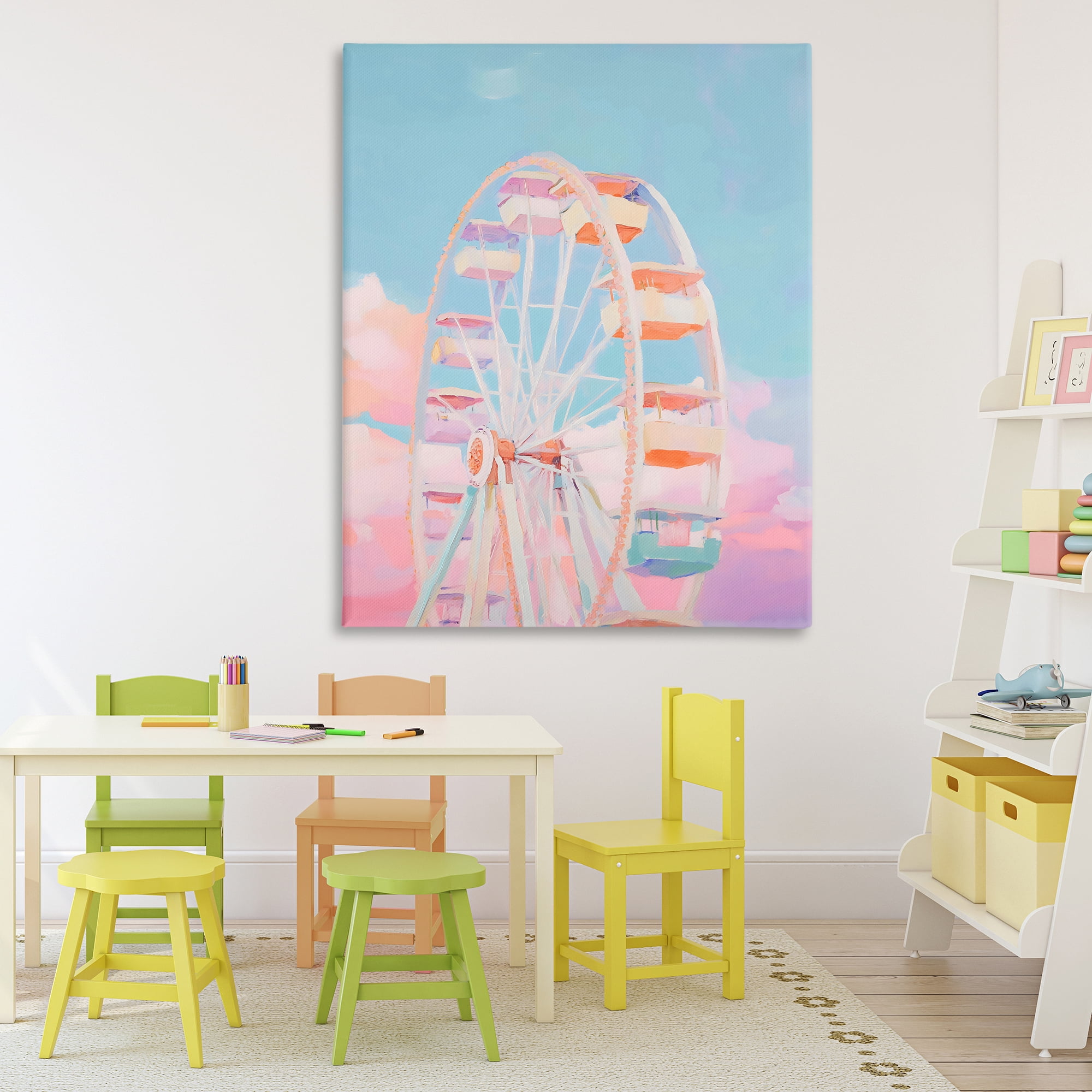 Stupell Industries Ferris Wheel & Cotton Candy Sky Canvas Wall Art, design by The Prints Vibe