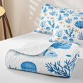 thumbnail image 4 of Erosebridal Ocean Sea Life Twin Quilt Set,Blue Jellyfish Shell Twin Coverlet Set For Boys,2-Piece, 4 of 7
