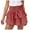 Red, variant on Women's Gingham Mini Skirt High Waist Layered Ruffle A-Line Cake Smocked Skirts for Summer Black, M