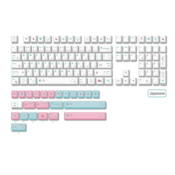 CNKOO Weather Theme 132 Keycaps Xda Profile PBT for Mechanical Keyboards Accessories Replacement Japanese Font