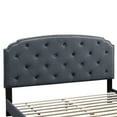 thumbnail image 2 of Full Bed with Button Tufted Scalloped Headboard Gray - Saltoro Sherpi, 2 of 5