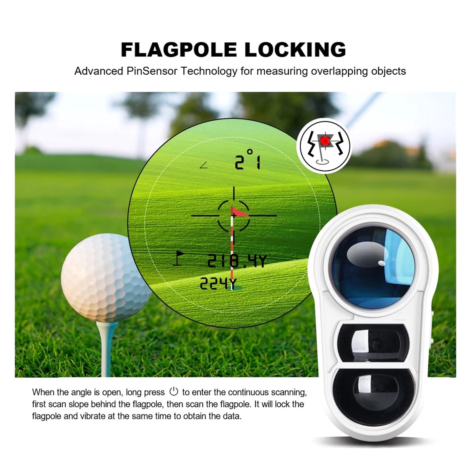Golf Ranfinder 600M Telescope With Flag-Lock Slope Pin Distance Meter For 1000M Camoufla Monocular ,High Accuracy Position