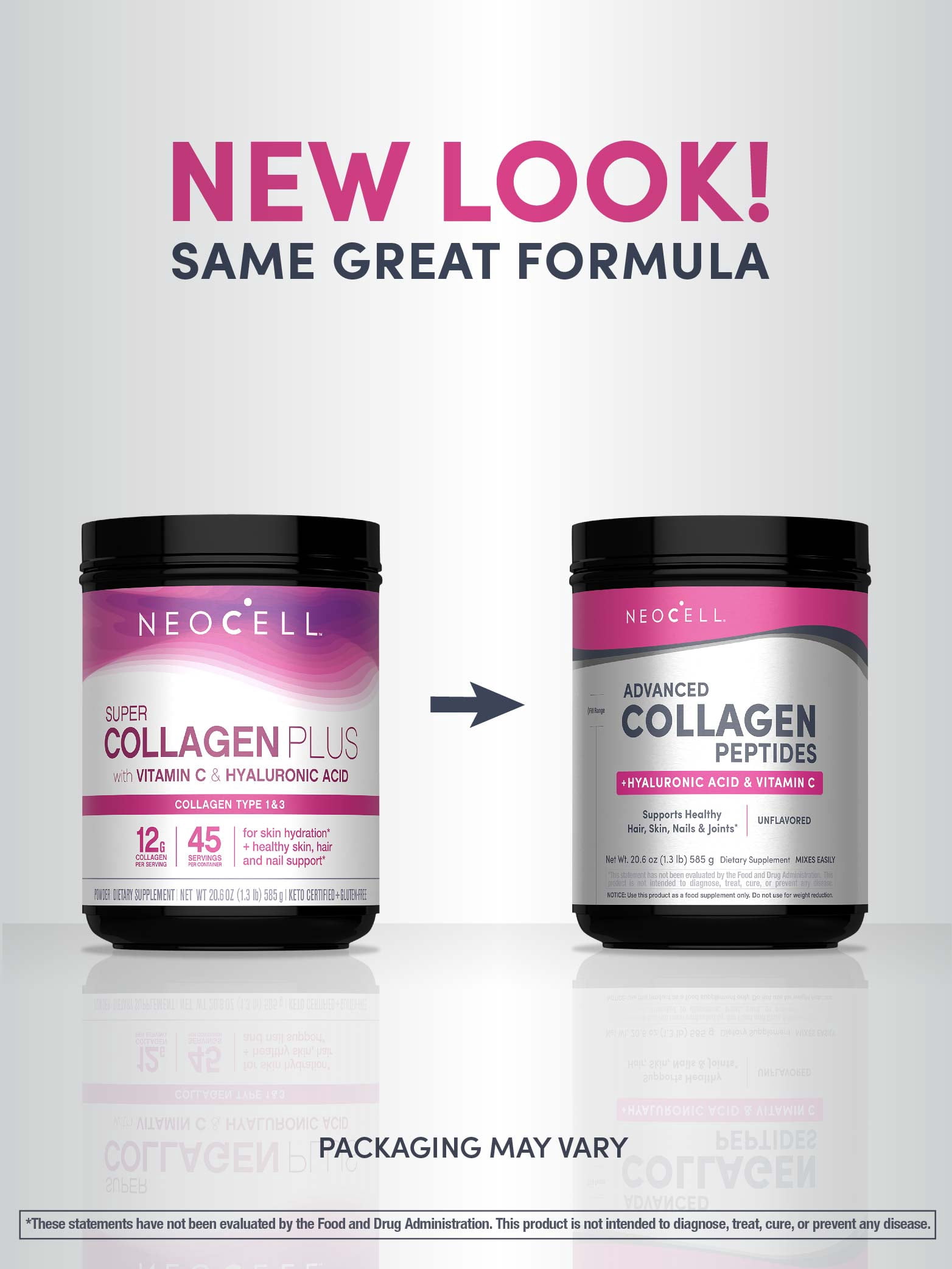 Super Collagen Powder with Vitamin C & Hyaluronic Acid | 12g Collagen per Serving | 20.6 Oz | by NeoCell
