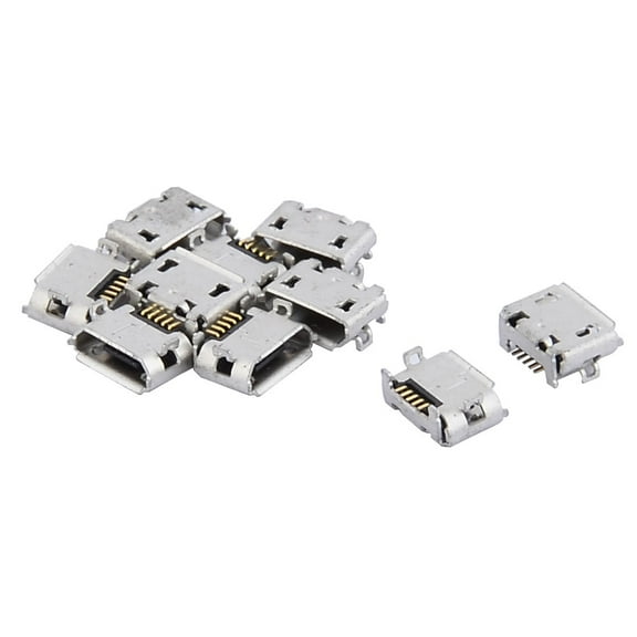Unique Bargains 10 Pcs Type B Micro USB Female Jack Data  Charging Jack Connector Socket