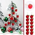 thumbnail image 6 of Uxgjfwu Flocked Apple Christmas Ornaments 12 Pack Red Velvet Hanging Tree Decor for Xmas Holiday Party Festive Decorations, 6 of 8